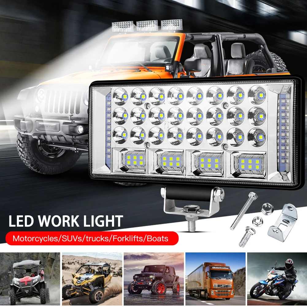 

6â€204W 68LED Work Light Spotlight Car SUV ATV Off-Road Driving Fog Lamps