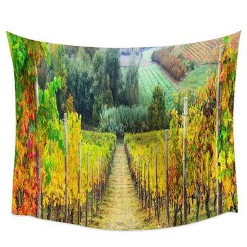 

Field Autumn Landscape Gold Vineyard Italy Wall Tapestry Cover Beach Towel Picnic Yoga Mat Home Decoration