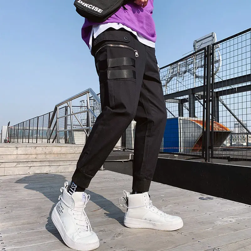 Letter Embroidery Ribbons Casual Pants Men Trouser Spring Autumn Harajuku Harem Joggers Sweatpants 3XL XXXL