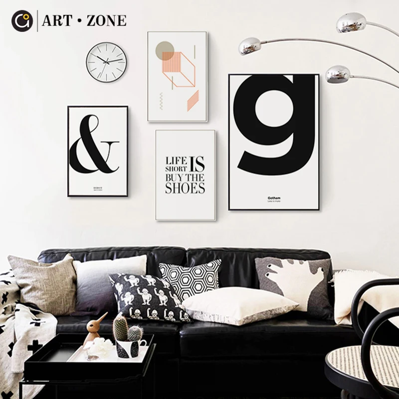 

ART ZONE Symbol & Art Poster Nordic Abstract Line Canvas Painting Modern Home Decor Print Picture Geometry Line Abstract Poster