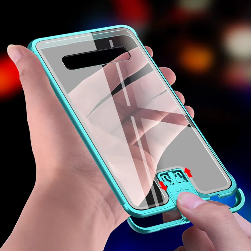 Zeallion для самсунга Galaxy ультратонкий S10 Note 10 Plus двухтактный металл рамка с закаленным стеклом противоударный чехол для телефона