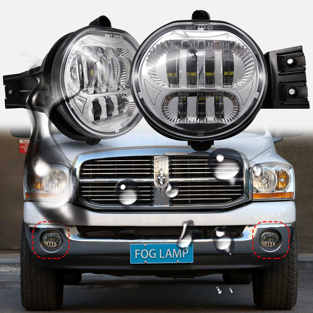 Хромированный 63 Вт светодиодный противотуманный светильник для Dodge Ram 1500 2002-2008 для Dodge Ram 2500/3500 2003-2009 противотуманная фара Pasing светильник s