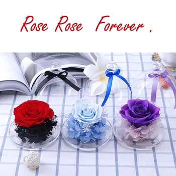 

Endless Preserved Roses Flower In Glass Romantic Gift Valentine's Day Birthday