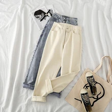 

Double-breasted Straight Jeans Women 2021 Fashion Casual High Waist Wide Leg Denim Blue Pants Streetwear Vintage Straight Pants