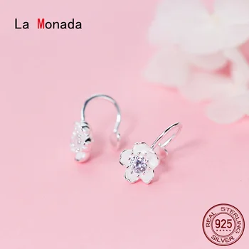 

La Monada Flower Clip On Earrings Women Hoop Minimalist Fine Jewelry 925 Sterling Silver Ear Clip On Earrings For Women Korean