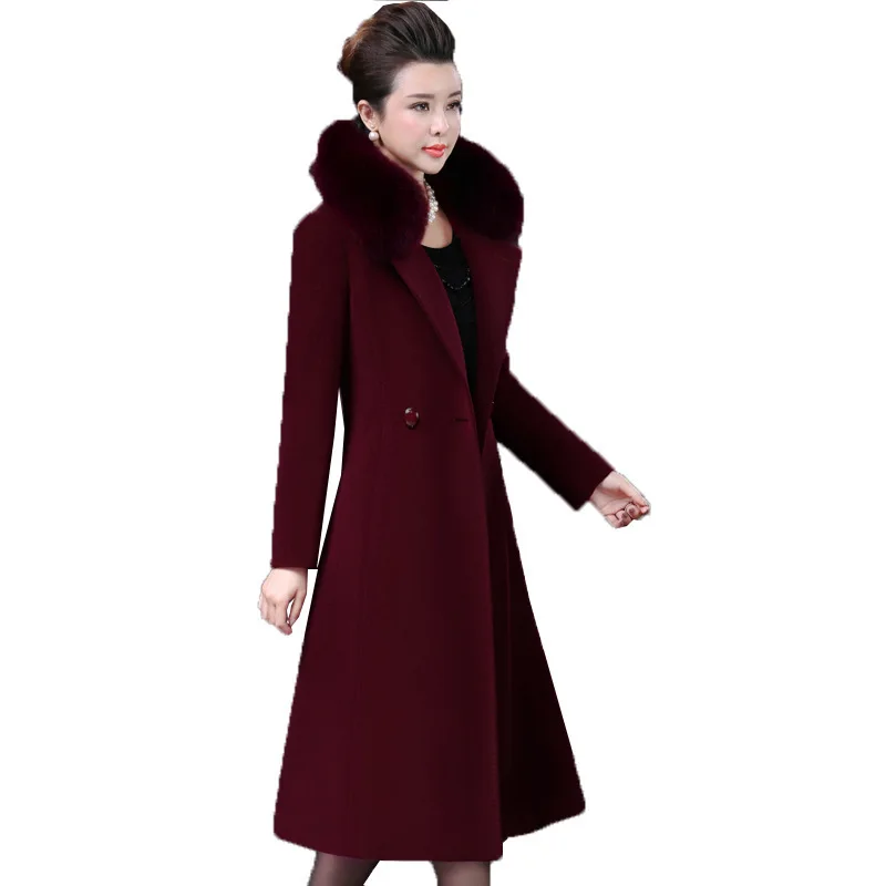 Hchenli Brand Women Large Big Wool Coat With Belt Jacket Drop Shipping