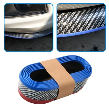 

2.5m Car Front Bumper Lip Skirt Splitter Protector Front Bumper Strip Car Scratch Proof Adhesive Rubber Strips 55mm Width