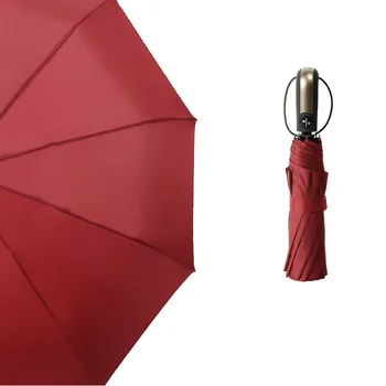 

Portable Sunny Rainy Umbrella Commercial Umbrellas Windproof Dual-purpose 10 Bone Automatic 3 Folding Umbrella