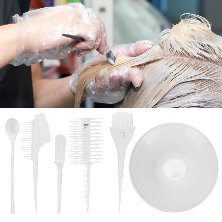 6 шт. Профессиональный инструмент для окрашивания волос подчеркивает расческу щетка Dyestuff набор для смешивания для салона