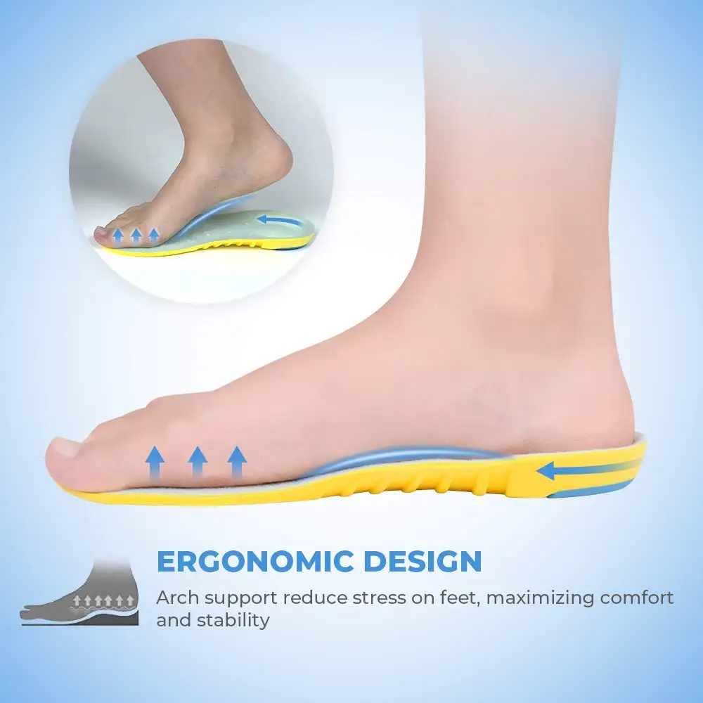 Ортопедические стельки-супинаторы Plantar Fasciitis плоские ноги боль в пятке спортивные стельки эластичные поглощения унисекс мягкие подушки