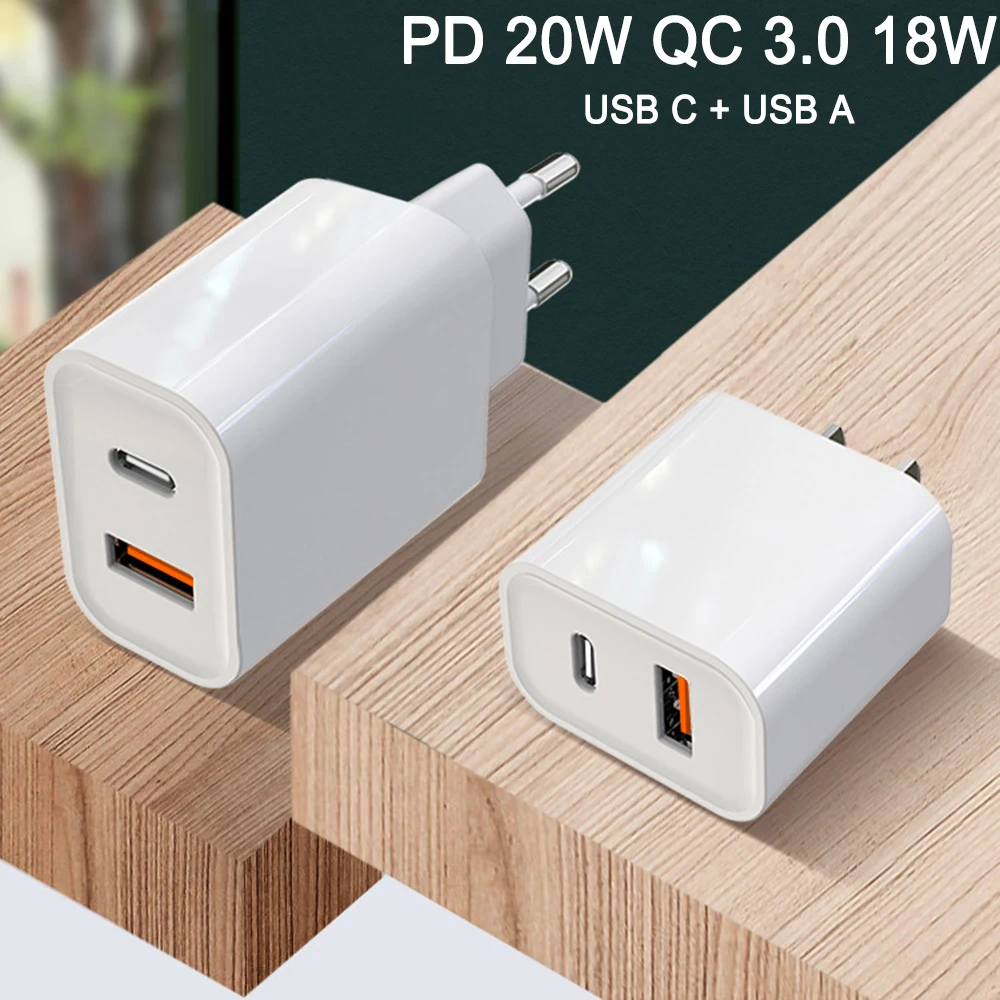 

20W Type C PD Charger QC 4 USB C Wall Charger for iPhone 12 Pro Max 11 8 Xiaomi Redmi Note 8 Pro Samsung A70 A10 PD Fast Charger