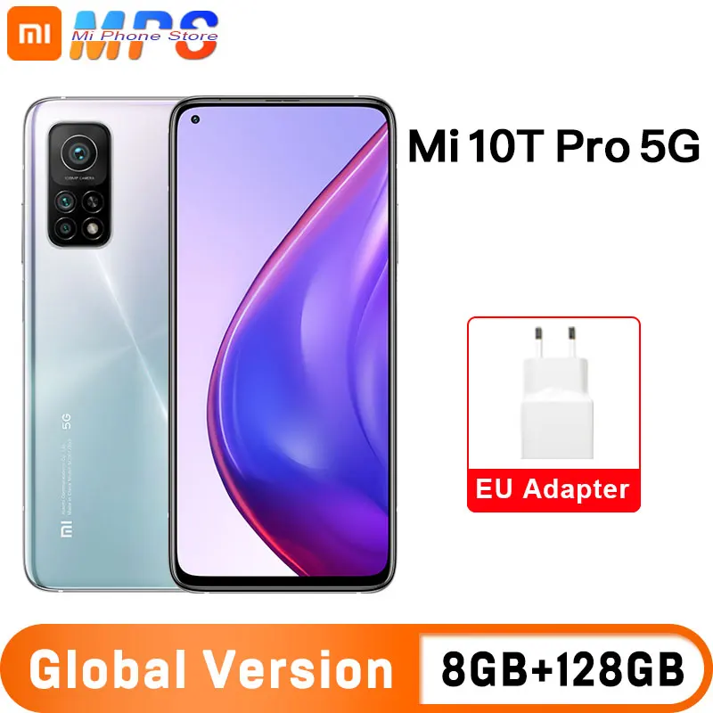 Глобальная версия Xiaomi Mi 10T Pro 5G 108MP Тройная камера 8 Гб 128 мобильный телефон NFC Snapdragon