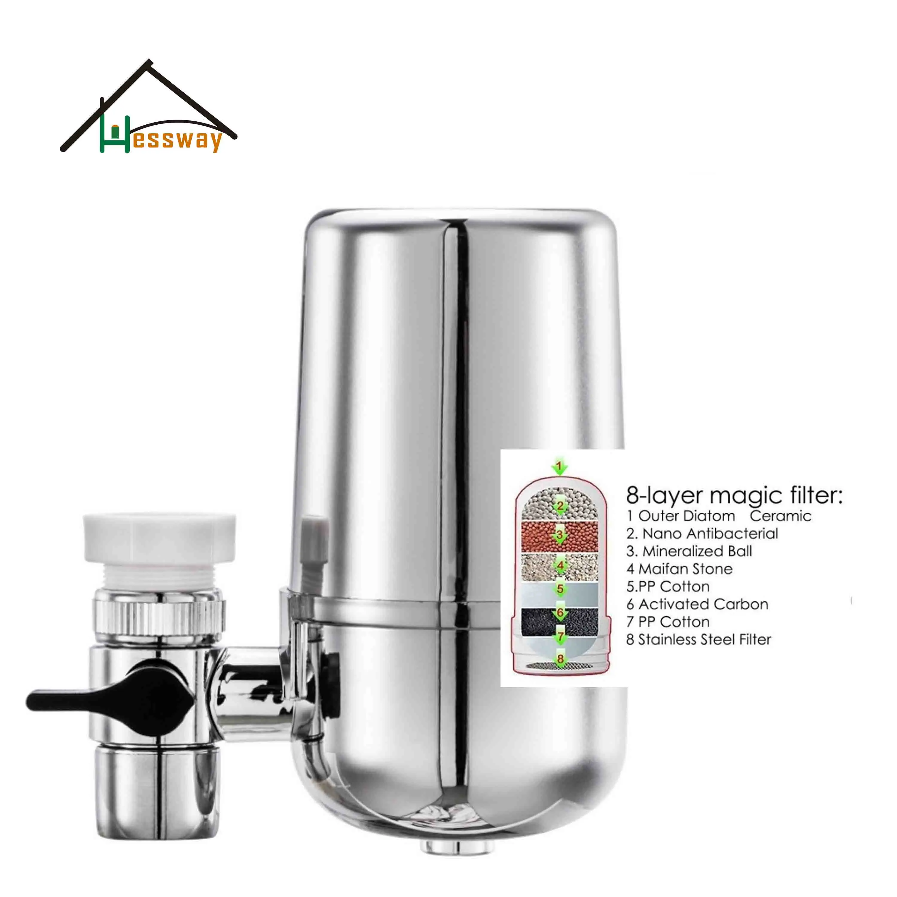 8 Layer Purification Ceramics Tap Water Processing System Tap Water Purifier for 6L Household  Kitchen Removal Rust Bacteria philips tap water purifier filter replaceable six fold fine filtration purification activated carbon kitchen faucet purifier