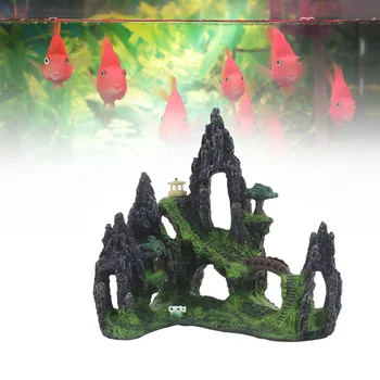

Resin Aquarium Landscaping Rockery Decorative Stone Mountain Tower Ornaments Aquarium Accessories