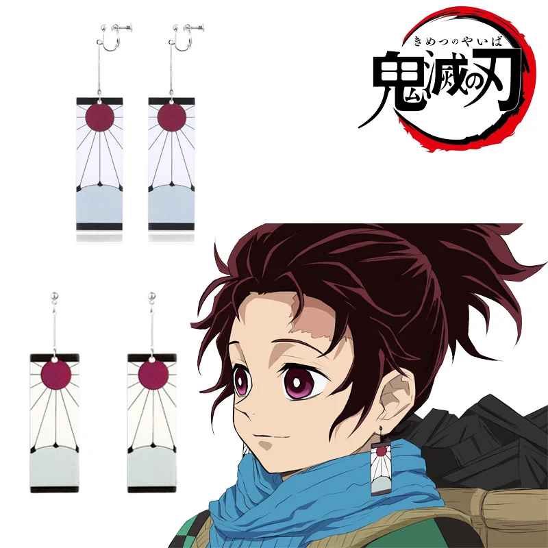 

Аниме Косплей демона Slayer Kimetsu No Yaiba клинок призрака серьги для женщин мужчин косплей ювелирные изделия аксессуары подарок
