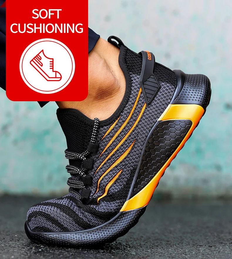 Safety Shoes Men Anti-Smashing Steel Toe Cap Puncture Proof Construction Lightweight Breathable Sneaker Work Boots Women Quality