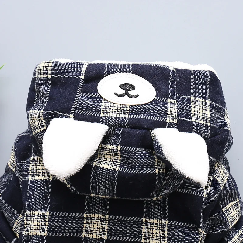 Tong Baobao/Новинка г.; осенне-зимнее хлопковое утепленное клетчатое пальто для малышей с героями мультфильмов