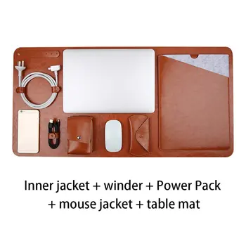

New 5 in 1 Set PU Leather Laptop Bag Sleeve for Macbook Air 13 Case Notebook Cover for Macbook Pro 13 15 +Mouse Case +Mouse Pad