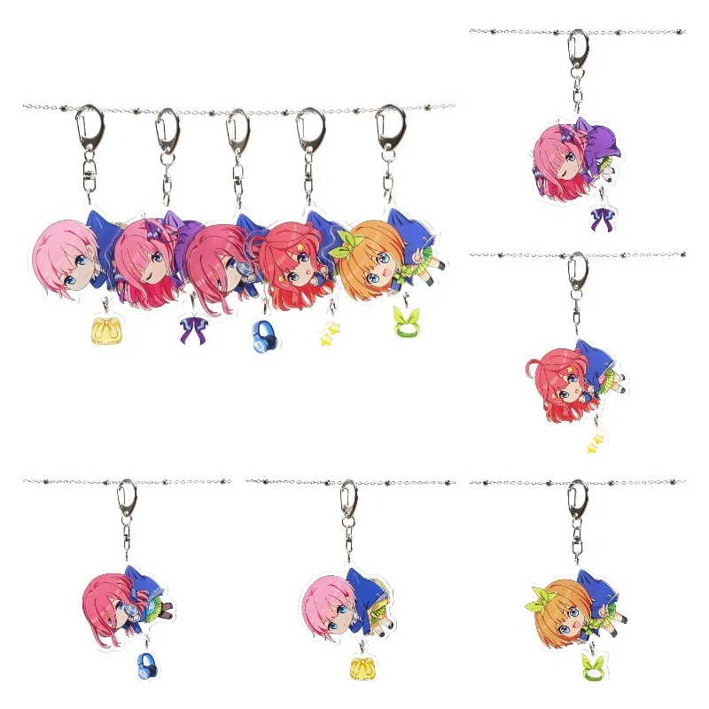 

Anime Quintessential Quintuplets Acrylic Cosplay Keychain Nakano Ichika Nino Miku Yotsuba Itsuki Cute Bag Pendant Key Ring Toys