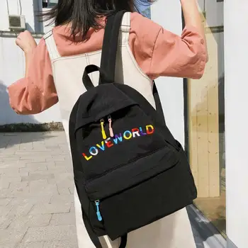 

Backpacks LOVEWORLD for Women School Bag Embroidery Letter Female Teenage Girl Nylon Backpack Travel Backpacks New Solid