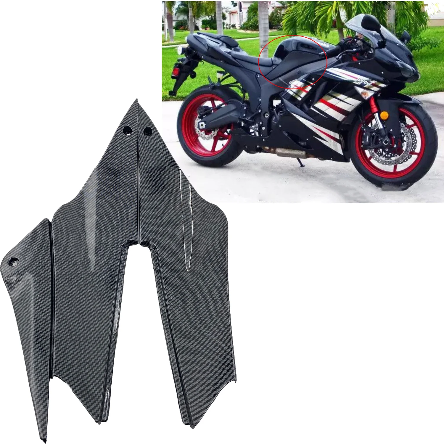 Carbon Fiber Painting Gas Tank Side Cover Panels Trim Fairing For