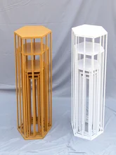  Decoration Hexagon Dessert Table Iron Hollow Vertical Cake Table Birthday Christmas Party Decoration Wedding Props 