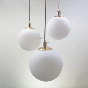 

Nordic Dining Room Pendant Lights 15/20/25/30cm White Glass Ball Modern Hanging Lamp Living Room Kitchen Bar Lighting Fixture