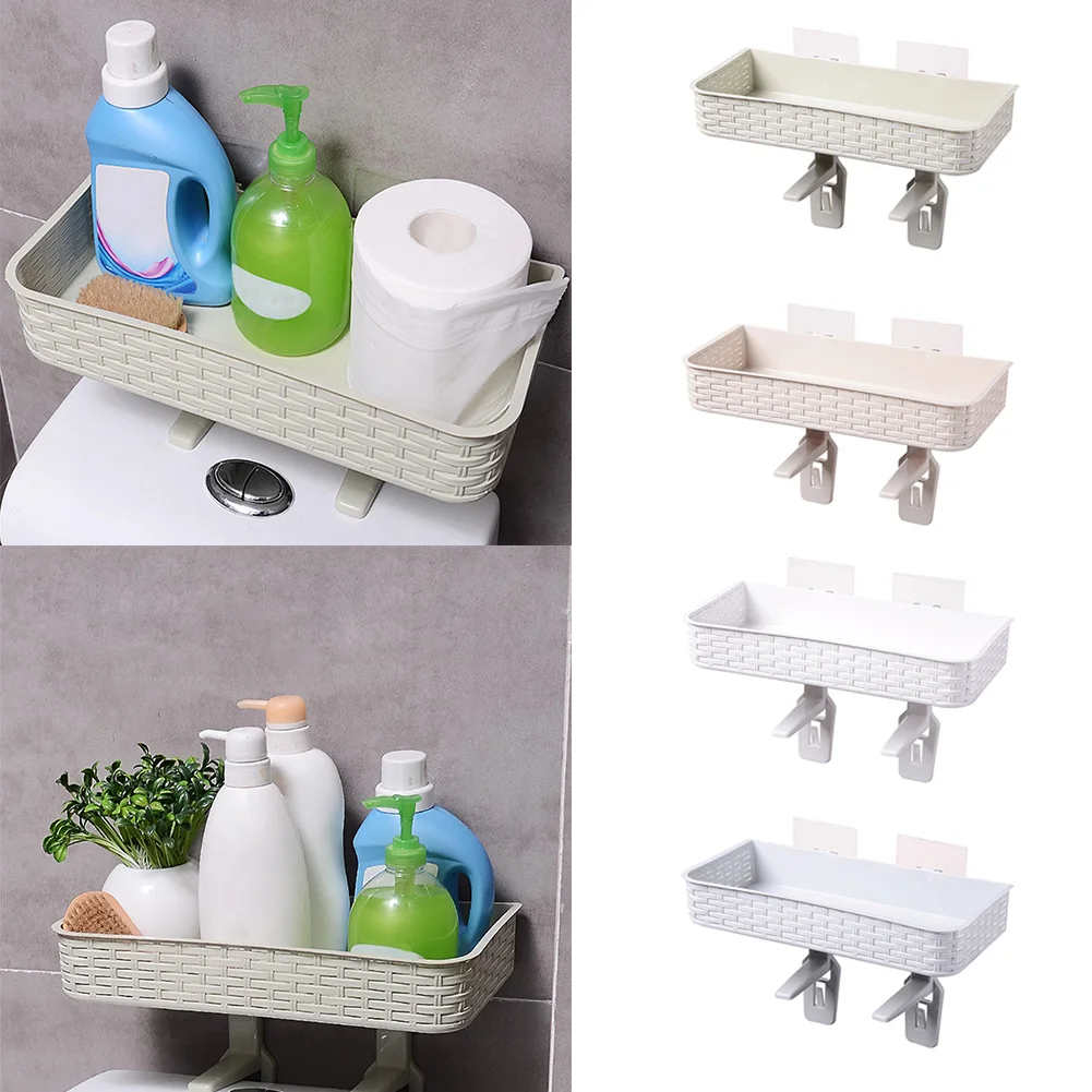 Multifunction Organizer Bathroom Shelf Suction Toilet Punch Free Storage Rack Waterproof Holder Wall Mounted Home