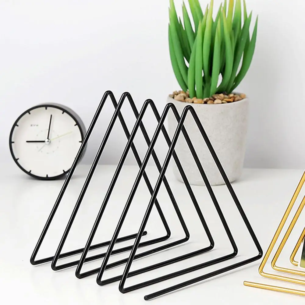 Nordic Style Triangle Bookshelf Document Newspaper 9 Slot Book Stand Rack Holder
