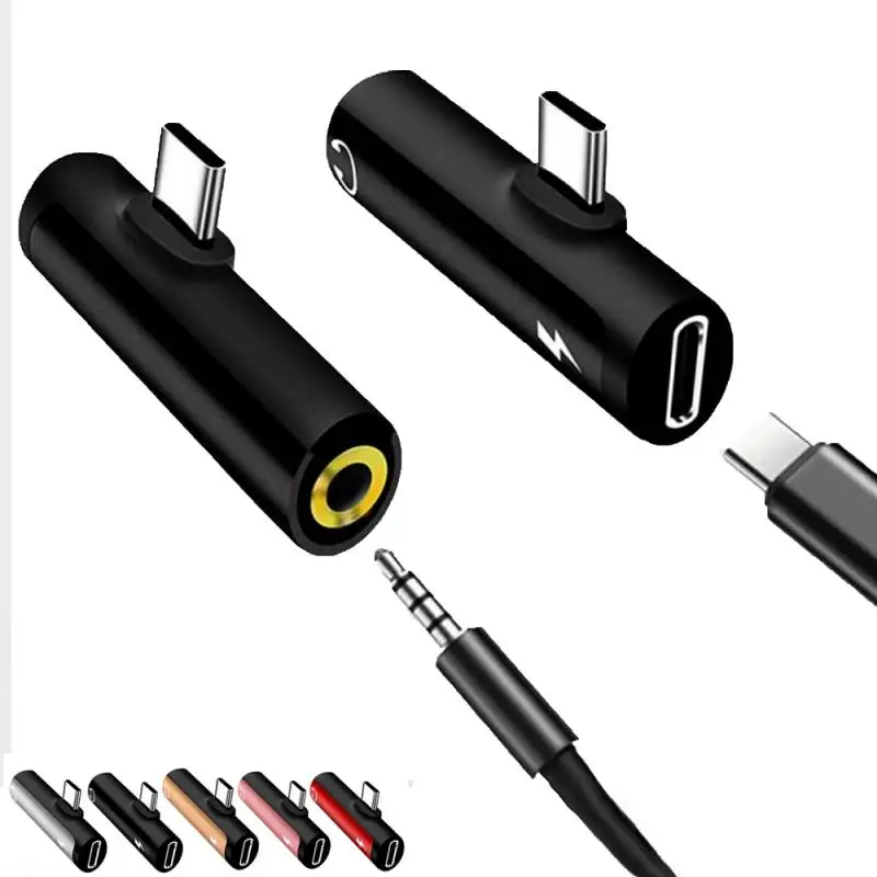 Кабель-переходник 2 в 1 с USB C на разъем 3 5 типа Type мм AUX для наушников зарядный