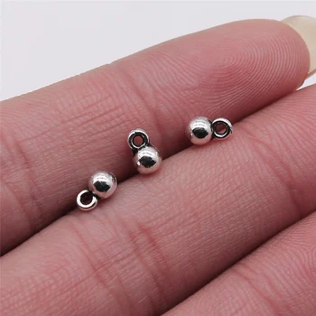 

60pcs Charms Small Ball Pendant Antique Silver Color 4x6mm Metal Alloy Jewelry DIY Accessories Jewelry Making