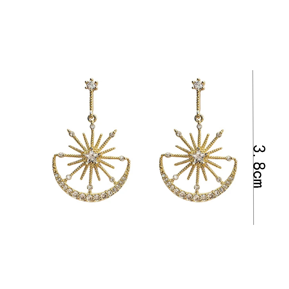 

Crystal Geometric Women Dangle Earrings Solar Moon Crystal Earrings For Women Drops Earrings Bohemian Earrings