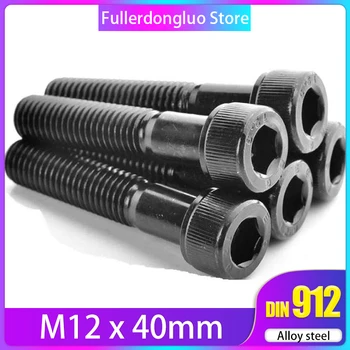 

5 Pcs M12 x 40mm ISO 4762 Hex Drive Class 12.9 Black Oxide Finish Alloy Steel Socket Cap Screw By Fullerkreg