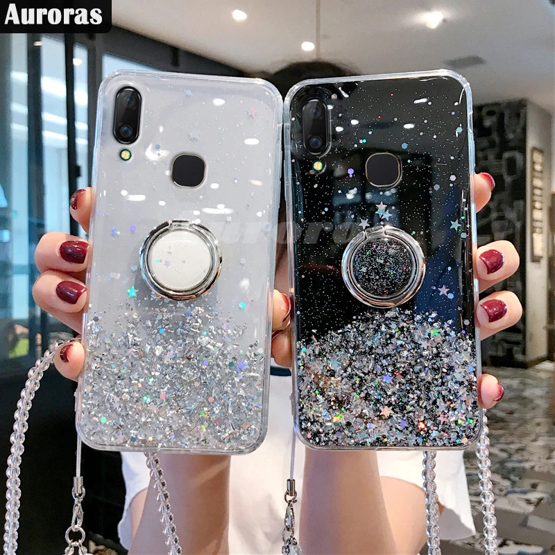 Чехол Auroras с блестящими блестками для VIVO Y93 Lite мягкий чехол со звездным небом