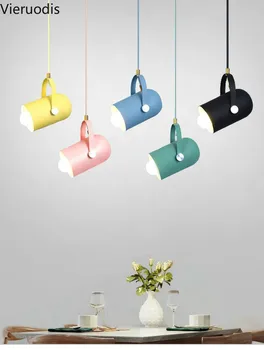 

Nordic Led Lights Creative Personality Macarons Color Adjustable Chandelier Restaurant Bar Office Clothing Store Lighting