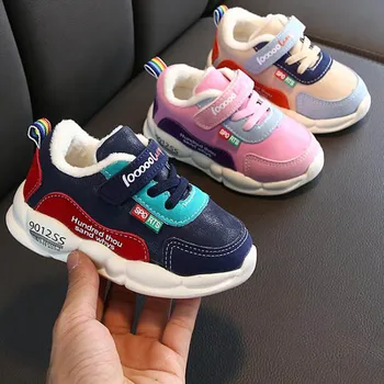 

Autumn Winter Baby Boys Girls Shoes Warm Cotton Padded Children Sport Shoes Sneakers Kids Running Shoes Size 21-30