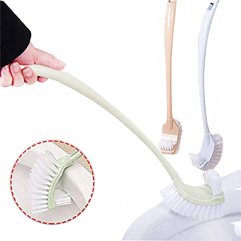 Portable Double Sided Toilet Brush Cleaning Brush Durable Plastic Toilet Brush With For Bathroom WC Clean Tool Accessory