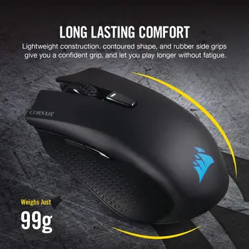 

CORSAIR HARPOON RGB WIRELESS, Wireless Rechargeable Gaming Mouse with SLIPSTREAM Technology, Black, Backlit RGB LED, 10000 DPI,