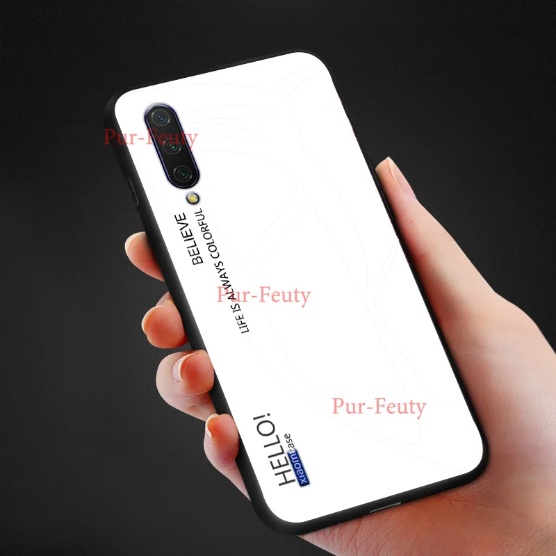Для Xiaomi Mi A3 задняя крышка телефона 6,09 дюймов модный постепенная замена стеклянный чехол для телефона для Xiaomi Mi A3 полная защита бампер