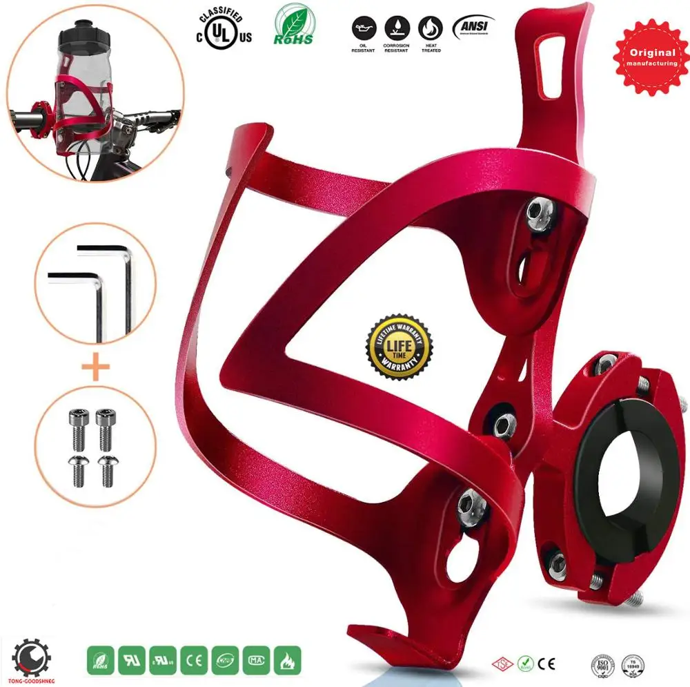 

Держатель для стакана велосипеда, кронштейн для бутылки 2-в-1, клетки для бутылки с водой из алюминиевого сплава, поворотные подстаканники для руля велосипеда, мотоцикла