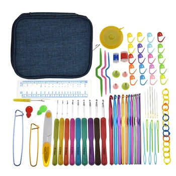 

83 Pcs DIY Crochet Hooks Set Blunt Needles Yarn Knitting Plus Crochet Hooks Set with Case for Arthritic