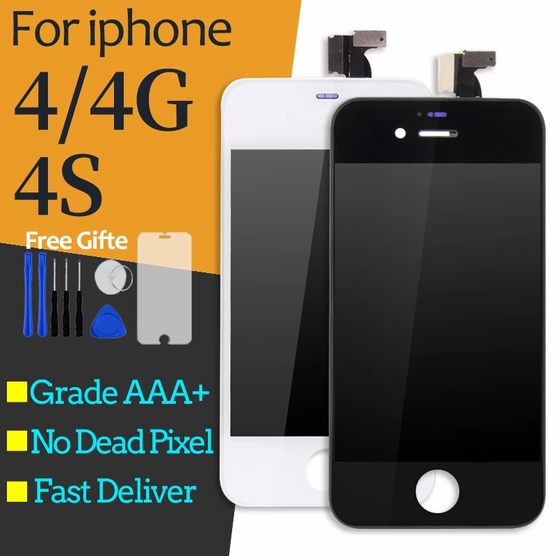 Для Apple iPhone 4S ЖК-дисплей сенсорный экран дигитайзер панель в сборе полная