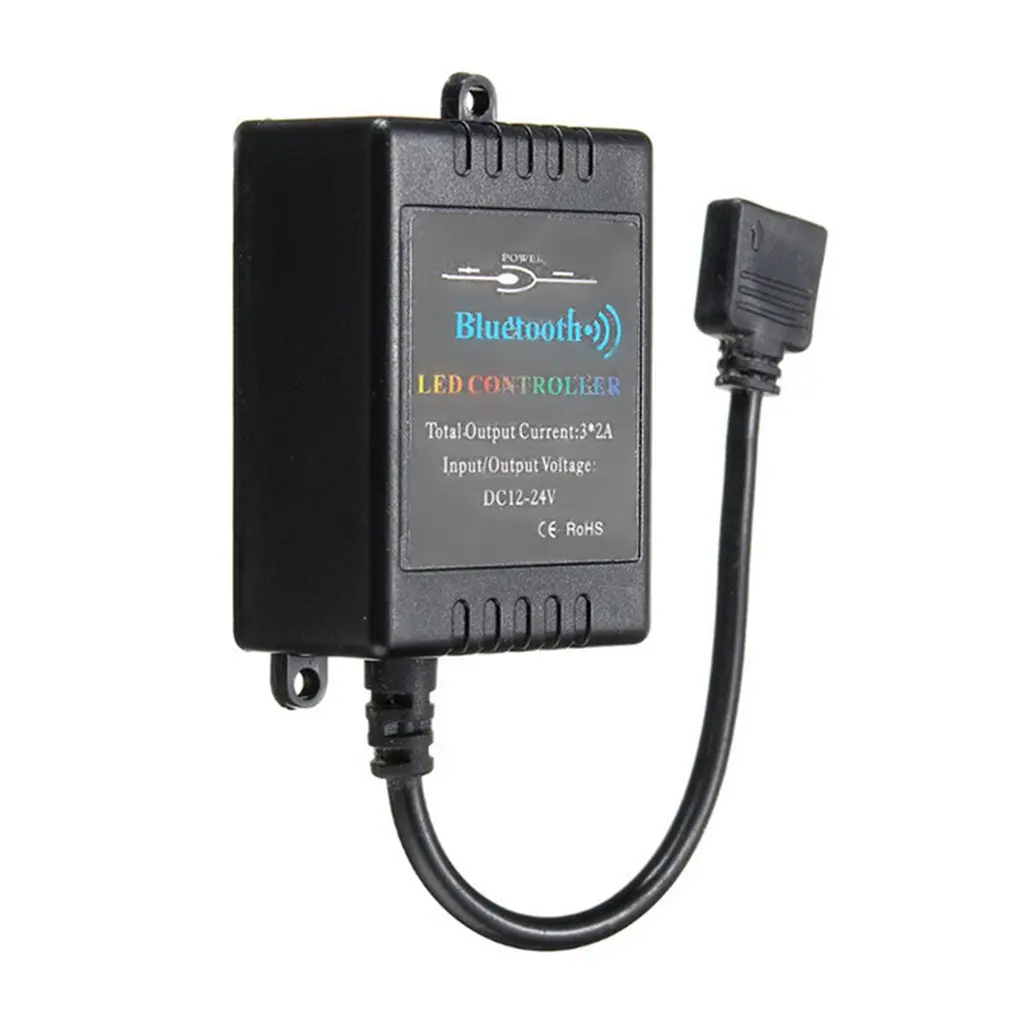 ICOCO беспроводной Bluetooth телефон приложение контроллер музыка пульт дистанционного управления для 5050 3528 RGB светодиодные ленты светильник с музыкой и функцией синхронизации - Цвет: Black