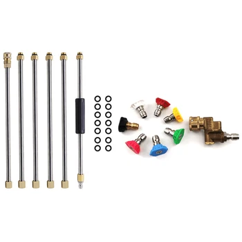 

1 Set 90 Inch Universal Wand Set Car Washing Pressure Washer Wand Extension & 1 Set Pressure Washer Spray Nozzle