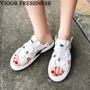 

VIGOR FRESHNESS Sandals Summer Women Shoes Casual Beach Sneakers Sandals Woman Shoes Plus Sizes 44 45 White Sneakers MY266