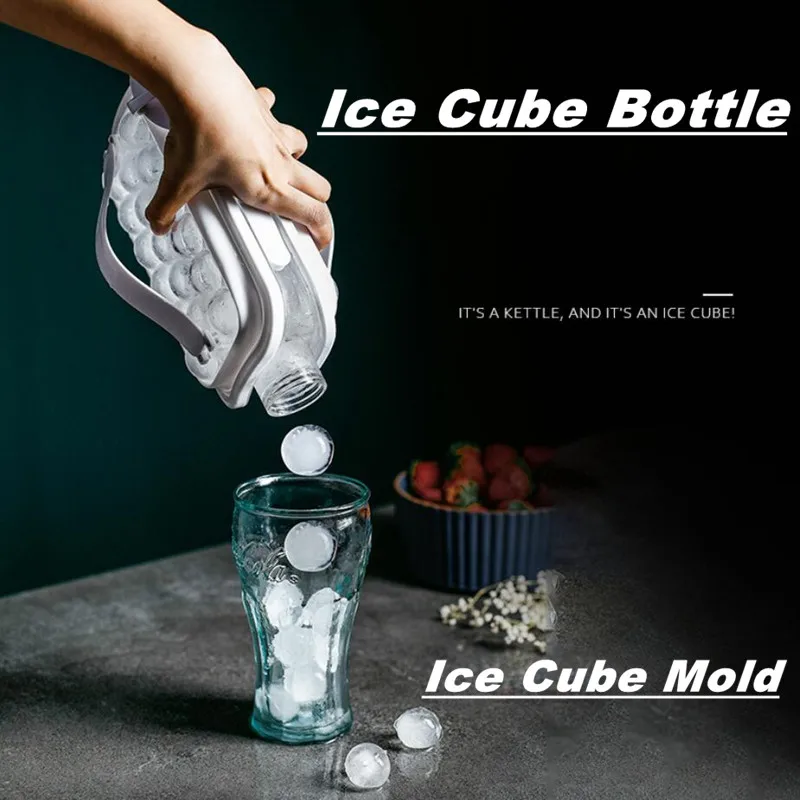 

Portable Ice Cube Mold Bottle 2 In 1 globular Ice Tray Ice Cube Ice Maker Mold Reusable Cooler Ice Frozen Storage Water Bottle