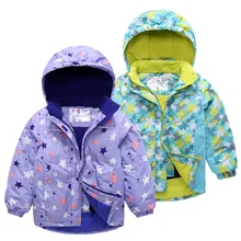 Уличная детская куртка из водонепроницаемого хлопка для мальчиков и девочек, куртка-дождевик, лыжный костюм, детское пальто с капюшоном из флиса