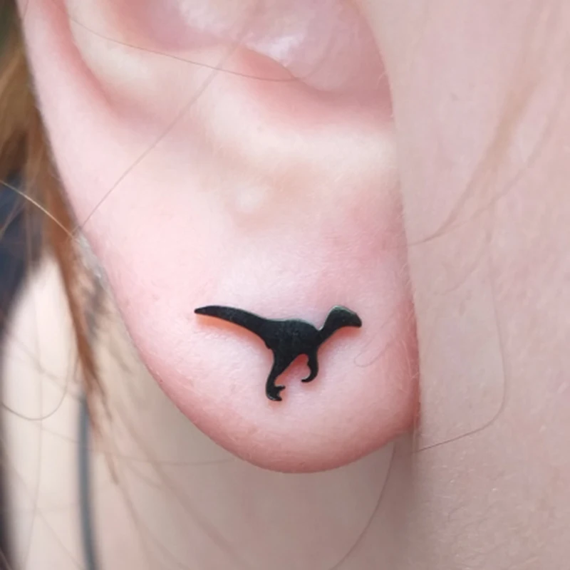 Schöne Mini-Dinosaurier-Ohrstecker aus Edelstahl für Mädchen und Jungen, modische Tyrannosaurus-Tier-Ohrringe, Damen-Schmuckzubehör – Detail 10