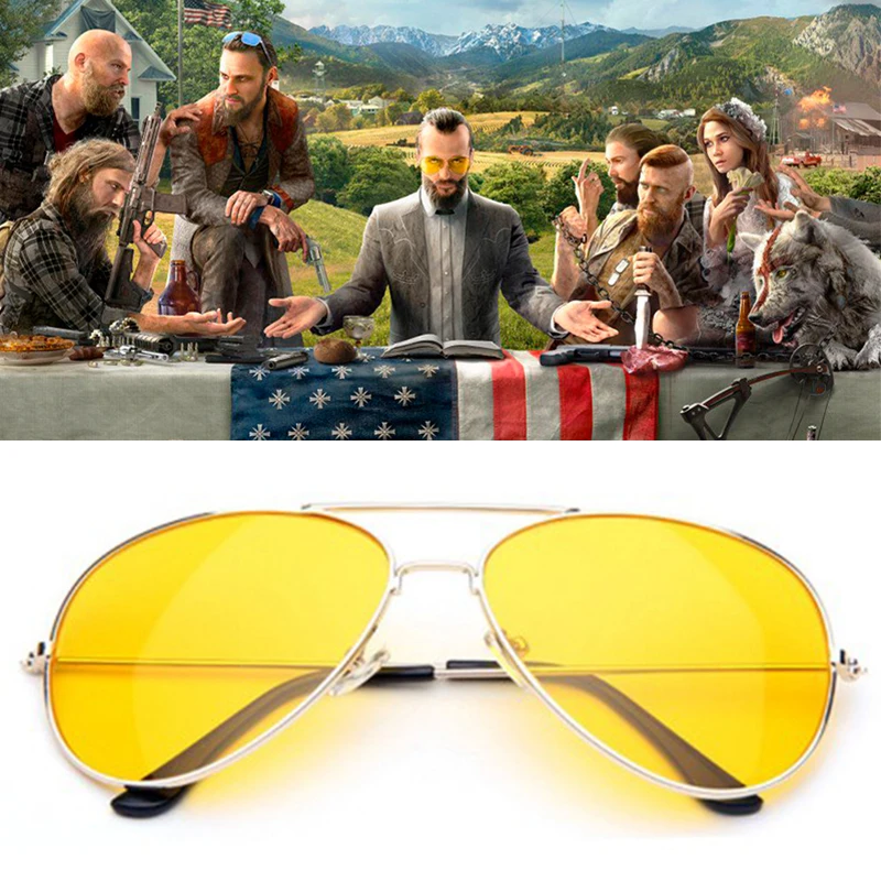 Игра FAR CRY 5 косплей реквизит солнцезащитные очки Джозеф Seed Желтые Модные