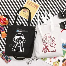 Красота рюкзак из холщовой ткани с принтом стиль Женская сумка тканевая через плечо студентов бу Си дай корейский стиль Холщовая Сумка Оптом